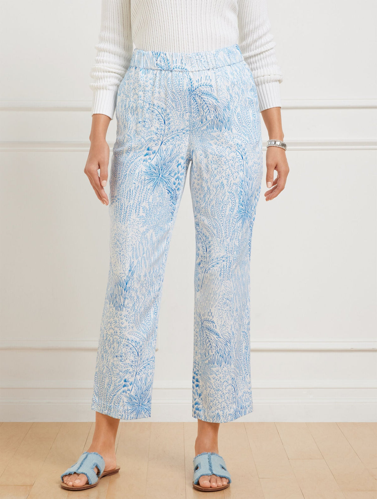 SLIM LEG CROP PANTS - BLISSFUL MEADOW | Talbots