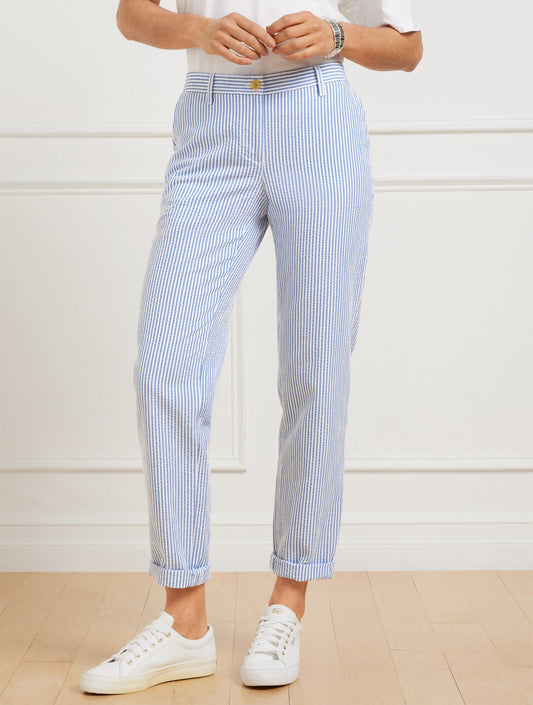 RELAXED CHINOS - SUNSHINE SEERSUCKER | Talbots