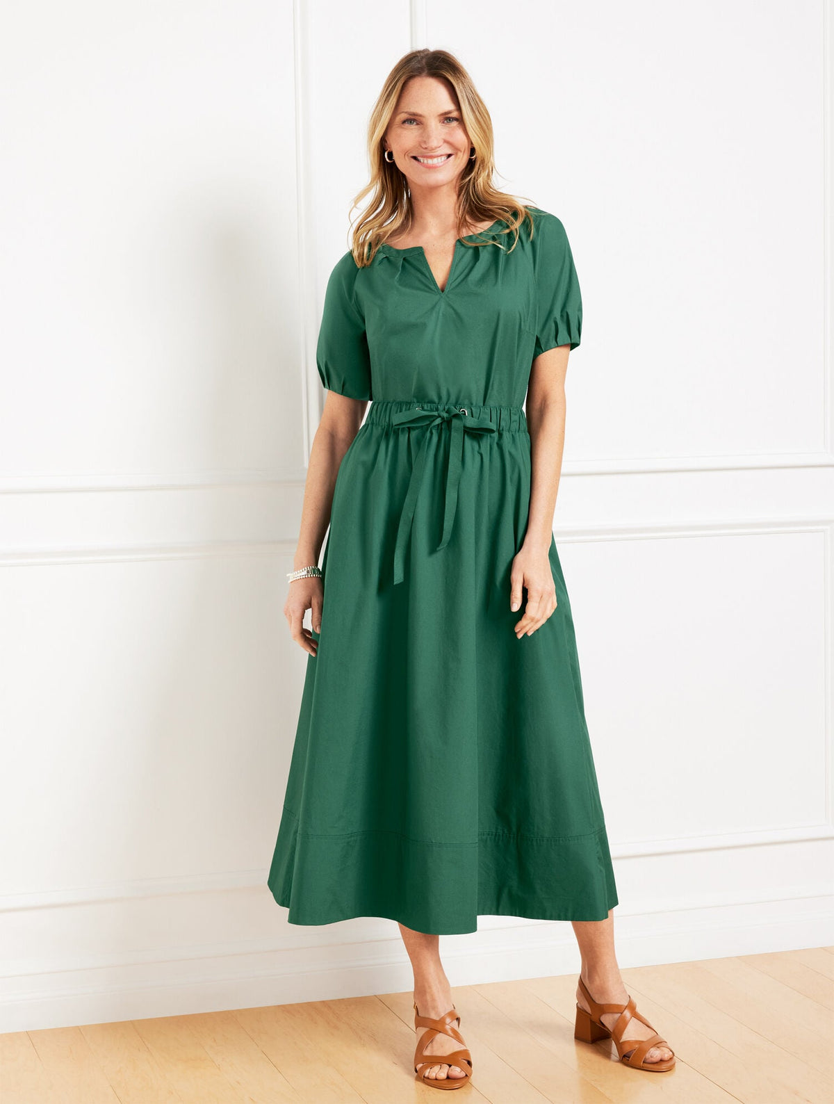 MODERN POPLIN DRAWSTRING SKIRT | Talbots