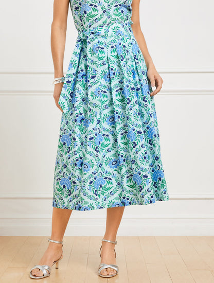 PIPER PLEATED SKIRT - EXQUISITE FLORAL | Talbots