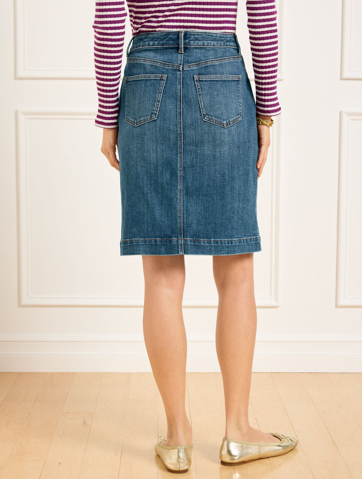 DENIM A-LINE SKIRT - MONTAUK WASH | Talbots