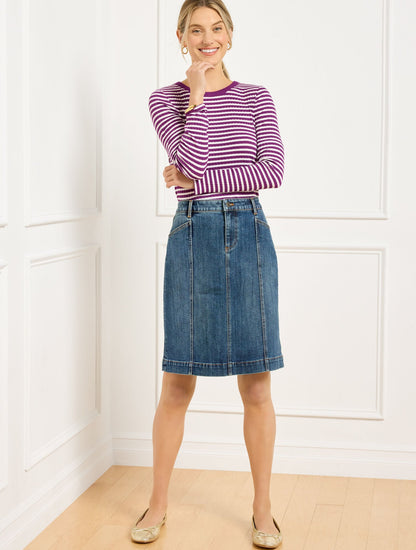 DENIM A-LINE SKIRT - MONTAUK WASH | Talbots