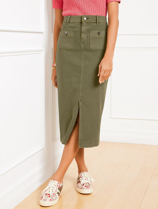 DENIM MIDI SKIRT | Talbots