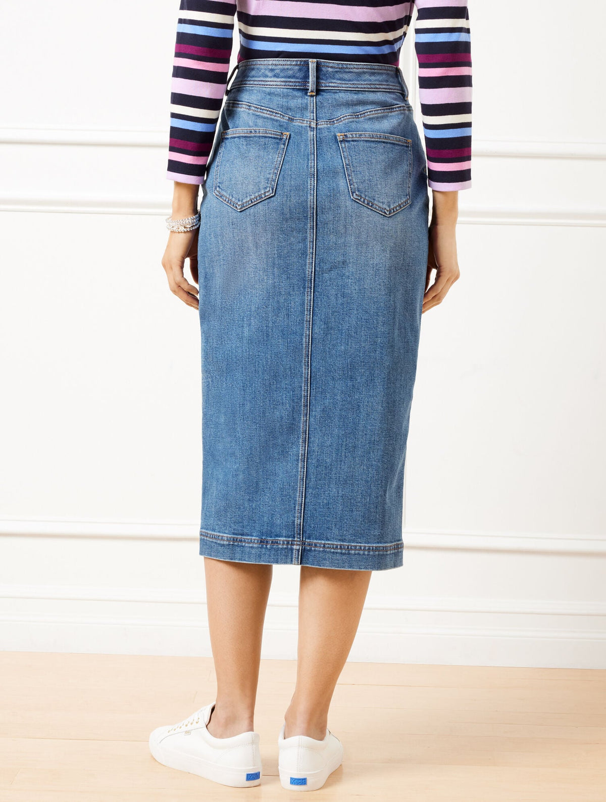 DENIM MIDI SKIRT - TIDAL WASH | Talbots