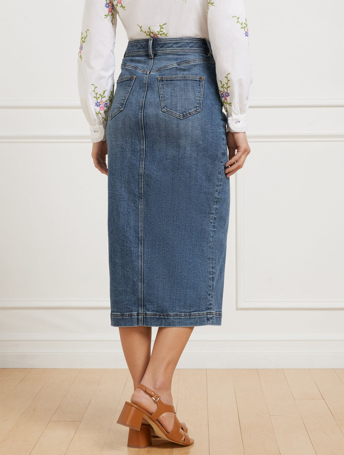 DENIM MIDI SKIRT - CATALINA WASH | Talbots
