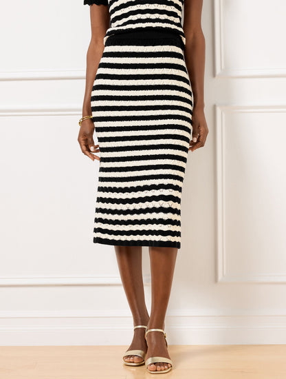 POINTELLE STRIPE SWEATER SKIRT | Talbots