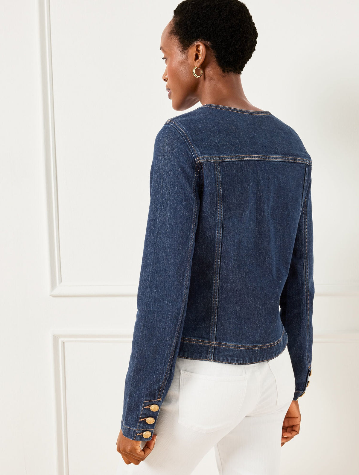 BUTTON CUFF JEAN JACKET - RINSE WASH | Talbots