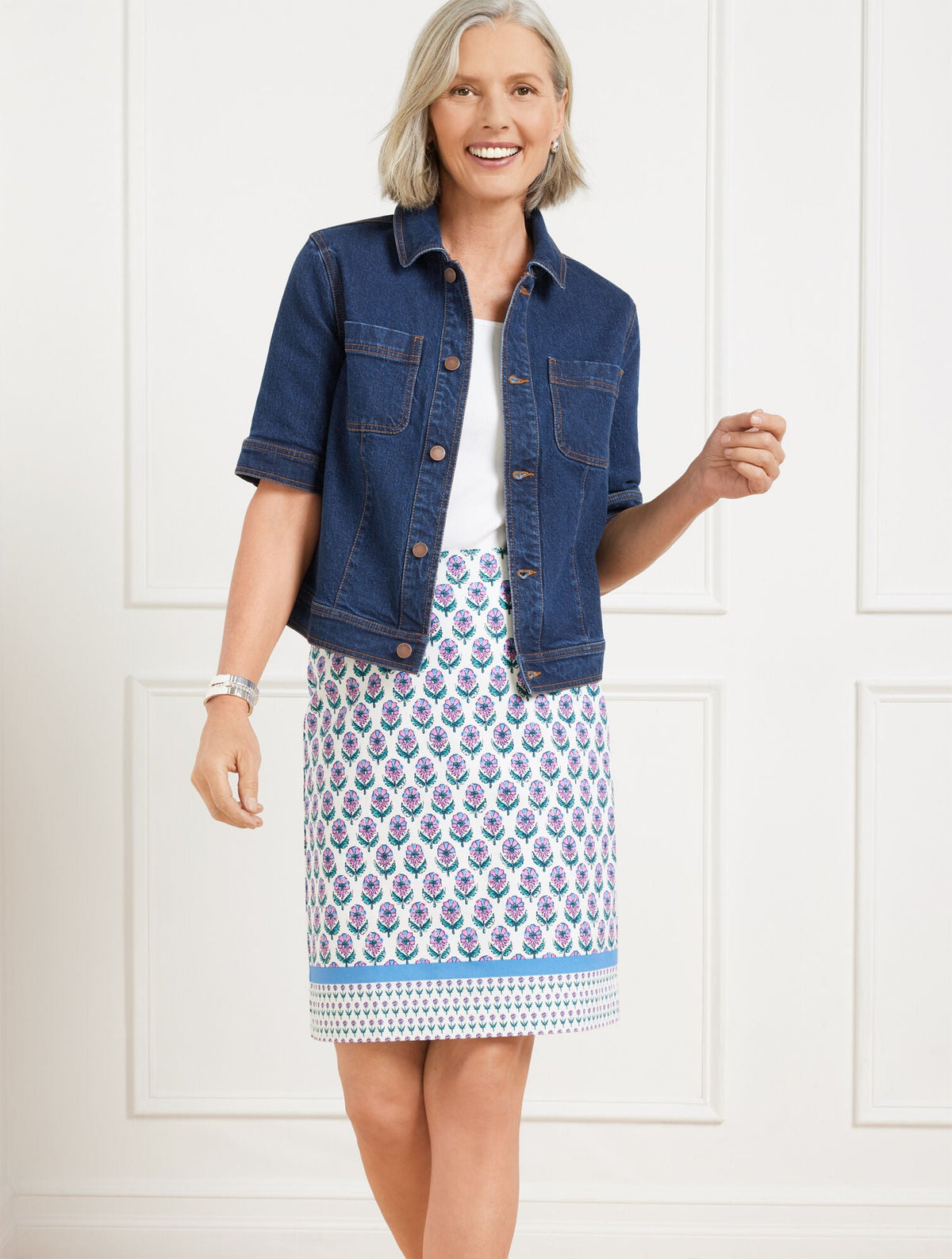 SHORT SLEEVE JEAN JACKET - ERICA WASH | Talbots