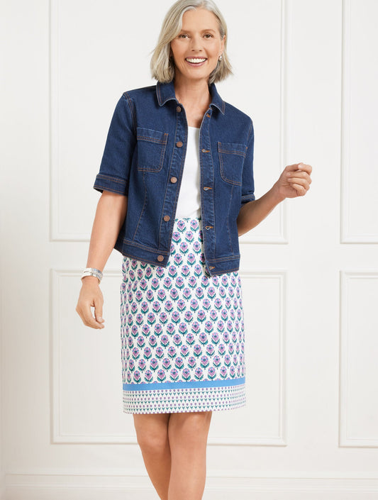 SHORT SLEEVE JEAN JACKET - ERICA WASH | Talbots