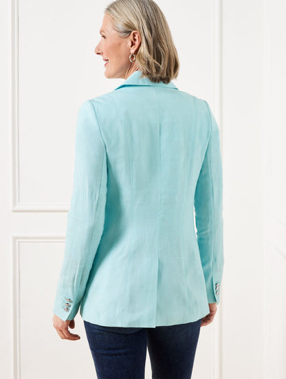 TAILORED SEAMING LINEN BLAZER | Talbots