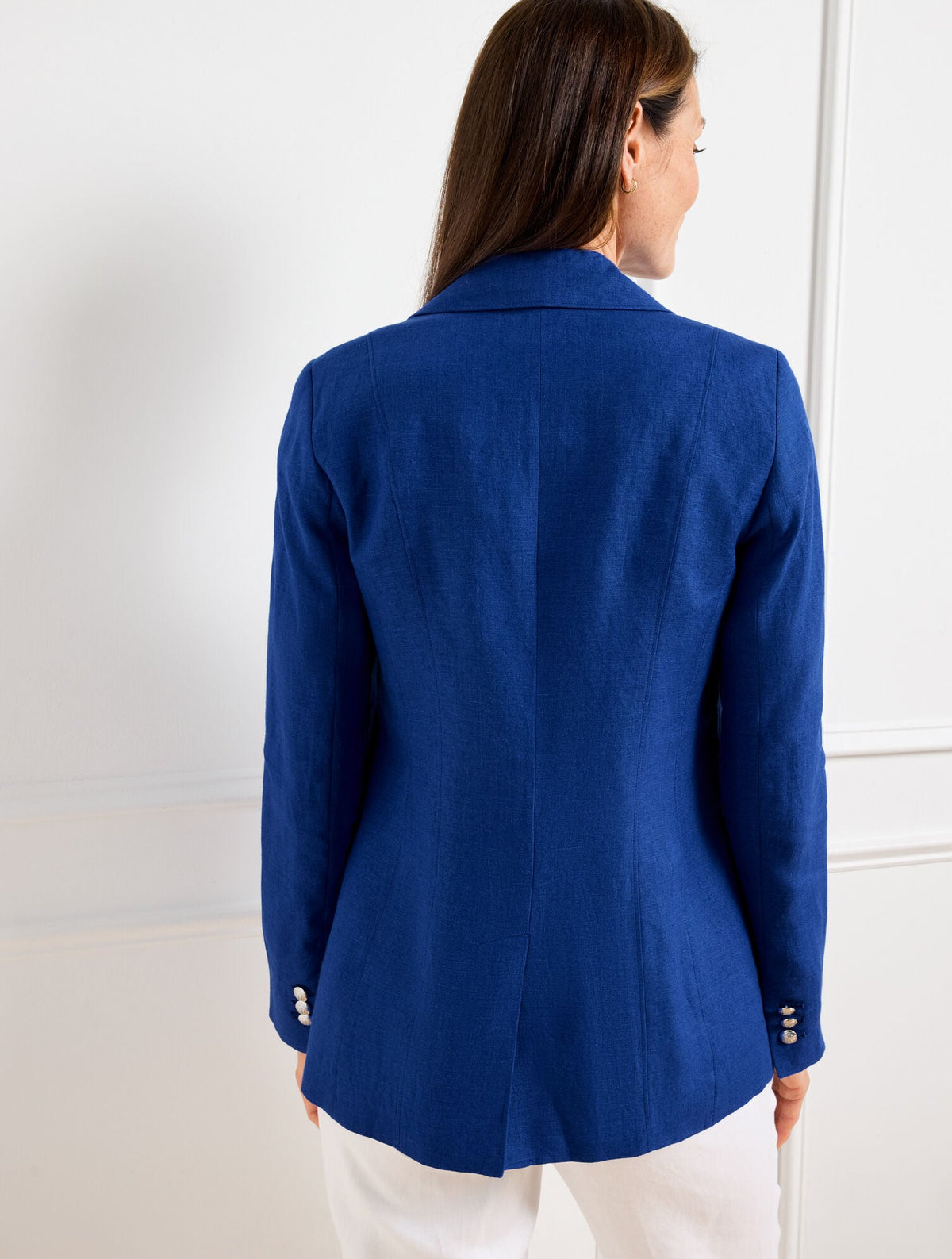 TAILORED SEAMING LINEN BLAZER | Talbots
