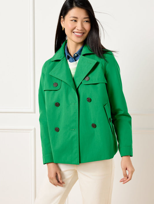 TWILL SHORT TRENCH COAT | Talbots