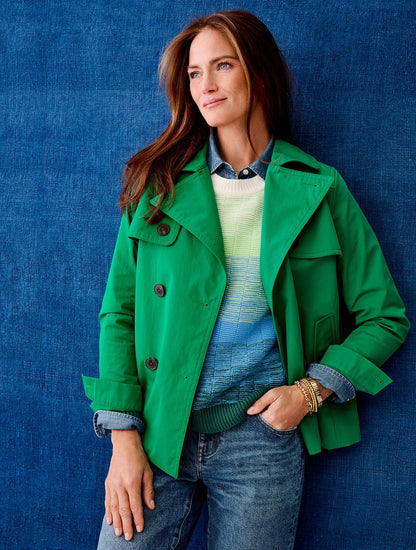TWILL SHORT TRENCH COAT | Talbots