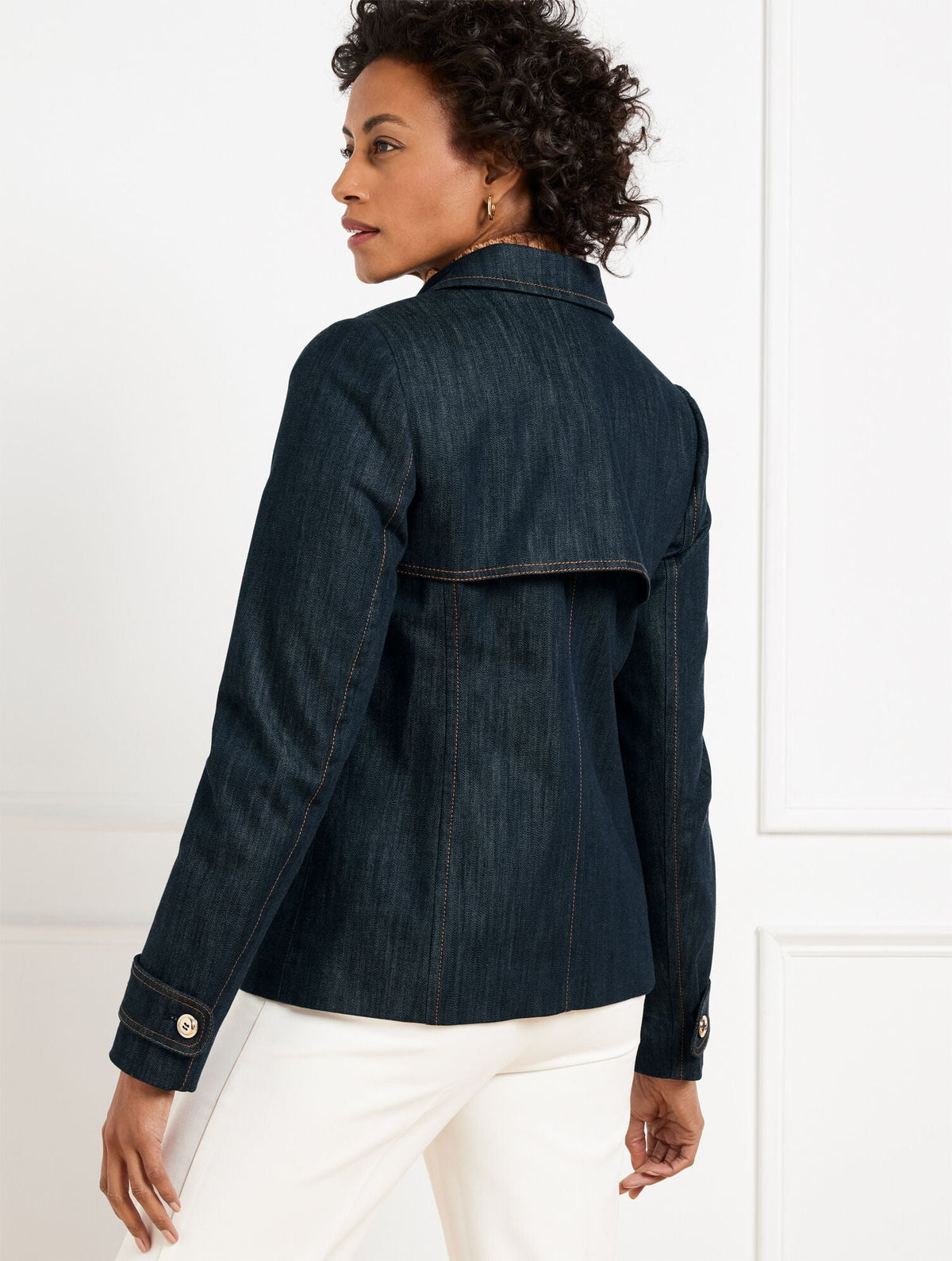 REFINED DENIM SHORT TRENCH COAT | Talbots