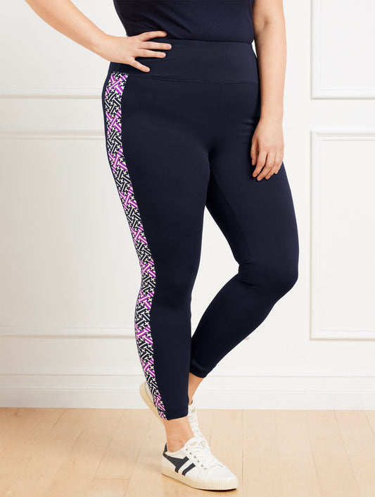 PERFORMANCE INTERLOCK LEGGINGS - DIAMOND GRID | Talbots
