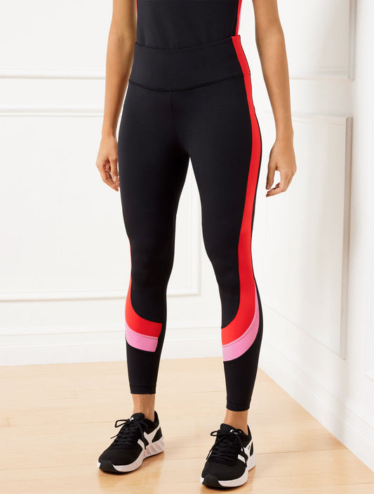 PERFORMANCE INTERLOCK LEGGINGS - COLORBLOCK | Talbots