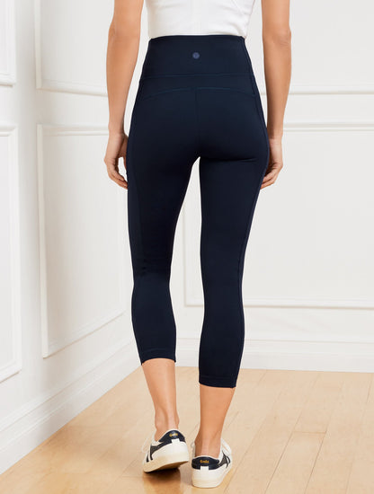 PERFORMANCE INTERLOCK CAPRI LEGGINGS | Talbots