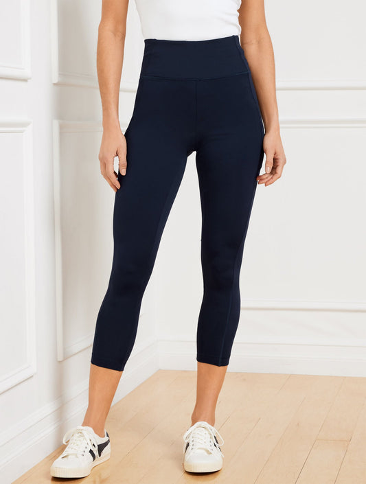 PERFORMANCE INTERLOCK CAPRI LEGGINGS | Talbots