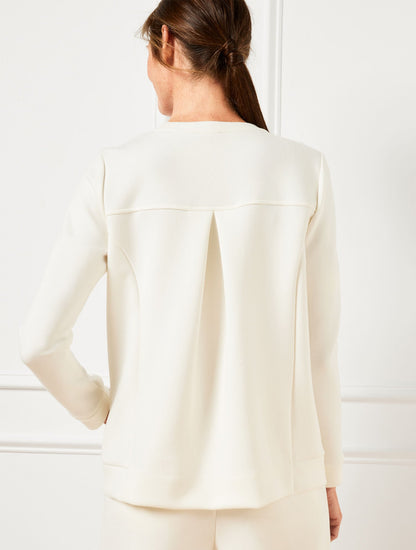 AIRKNIT STRETCH PLEAT BACK PULLOVER | Talbots
