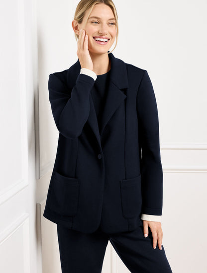 AIRKNIT STRETCH FULL ZIP BLAZER | Talbots