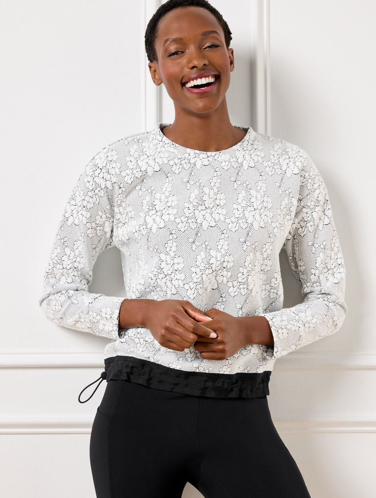 JACQUARD CREWNECK PULLOVER - CHERRY BLOSSOM | Talbots