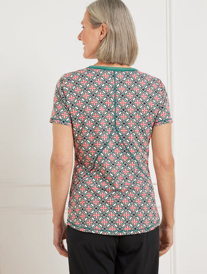 SUPERSOFT JERSEY SHORT SLEEVE TEE - HIGH TIDE TILE | Talbots