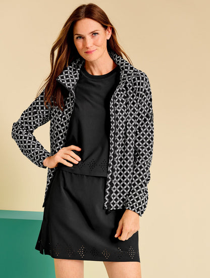 LIGHTWEIGHT WOVEN STRETCH CREWNECK TEE - LASER CUT | Talbots