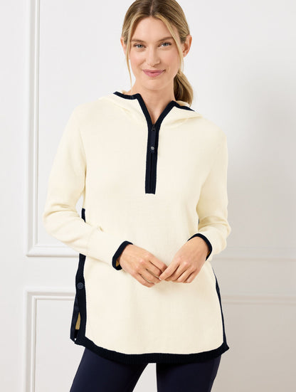 HALF-ZIP HOODED SWEATER | Talbots