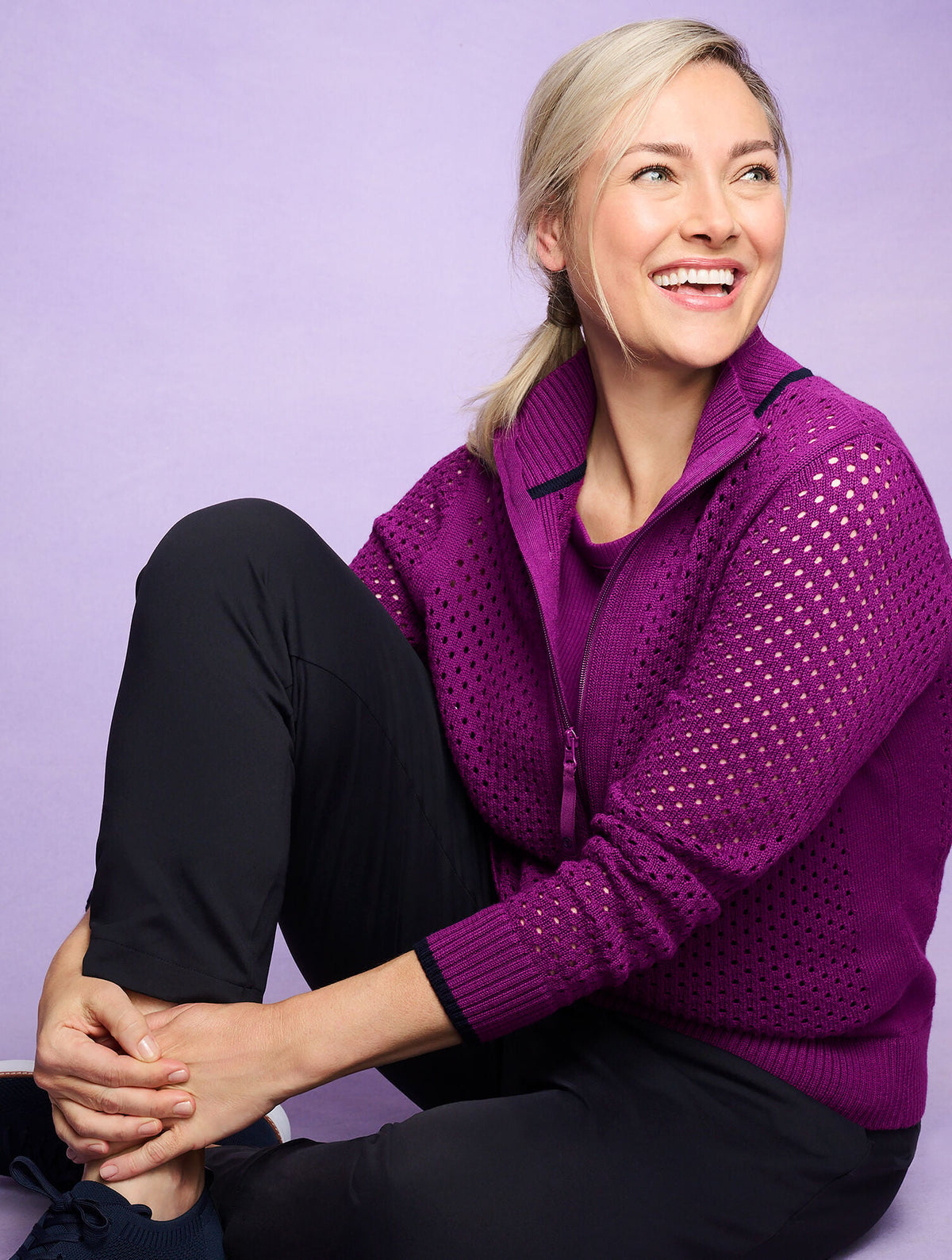 COOLMAX® FULL ZIP SWEATER JACKET | Talbots