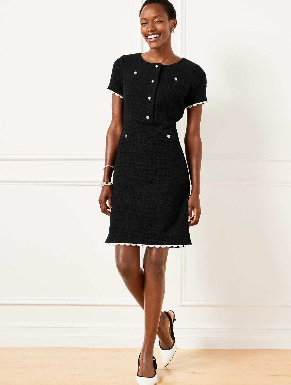SHORT SLEEVE TWEED DRESS | Talbots