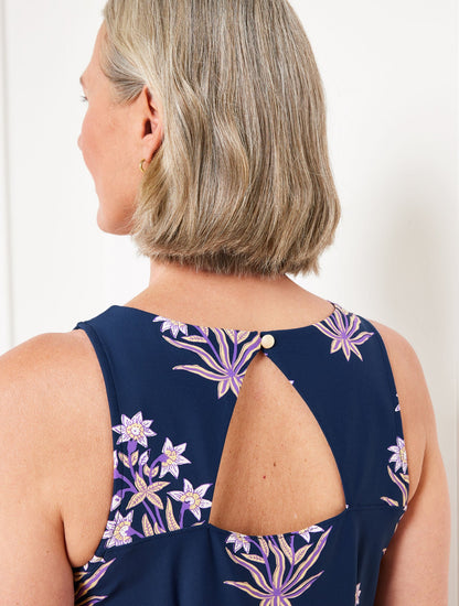 EFFORTLESS JERSEY SHIFT DRESS - LEAFY FLORAL | Talbots