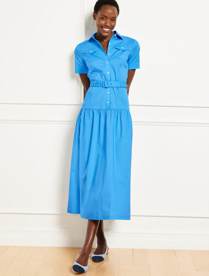 FRESH POPLIN UTILITY SHIRTDRESS | Talbots