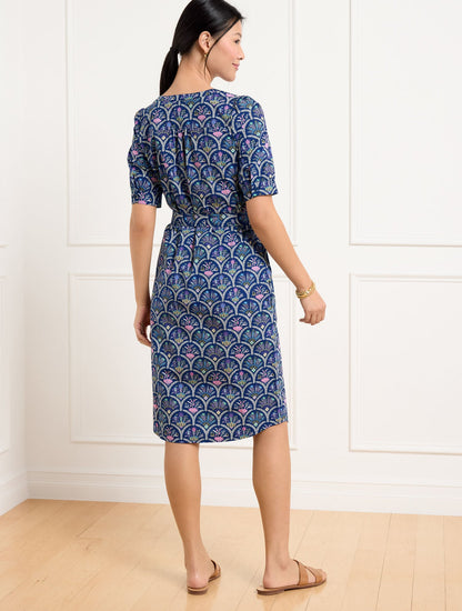 MODERN POPLIN SHIRTDRESS - SCALLOPED FLORAL | Talbots