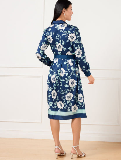 TIE WAIST SHIRTDRESS - DELIGHTFUL FLORAL | Talbots