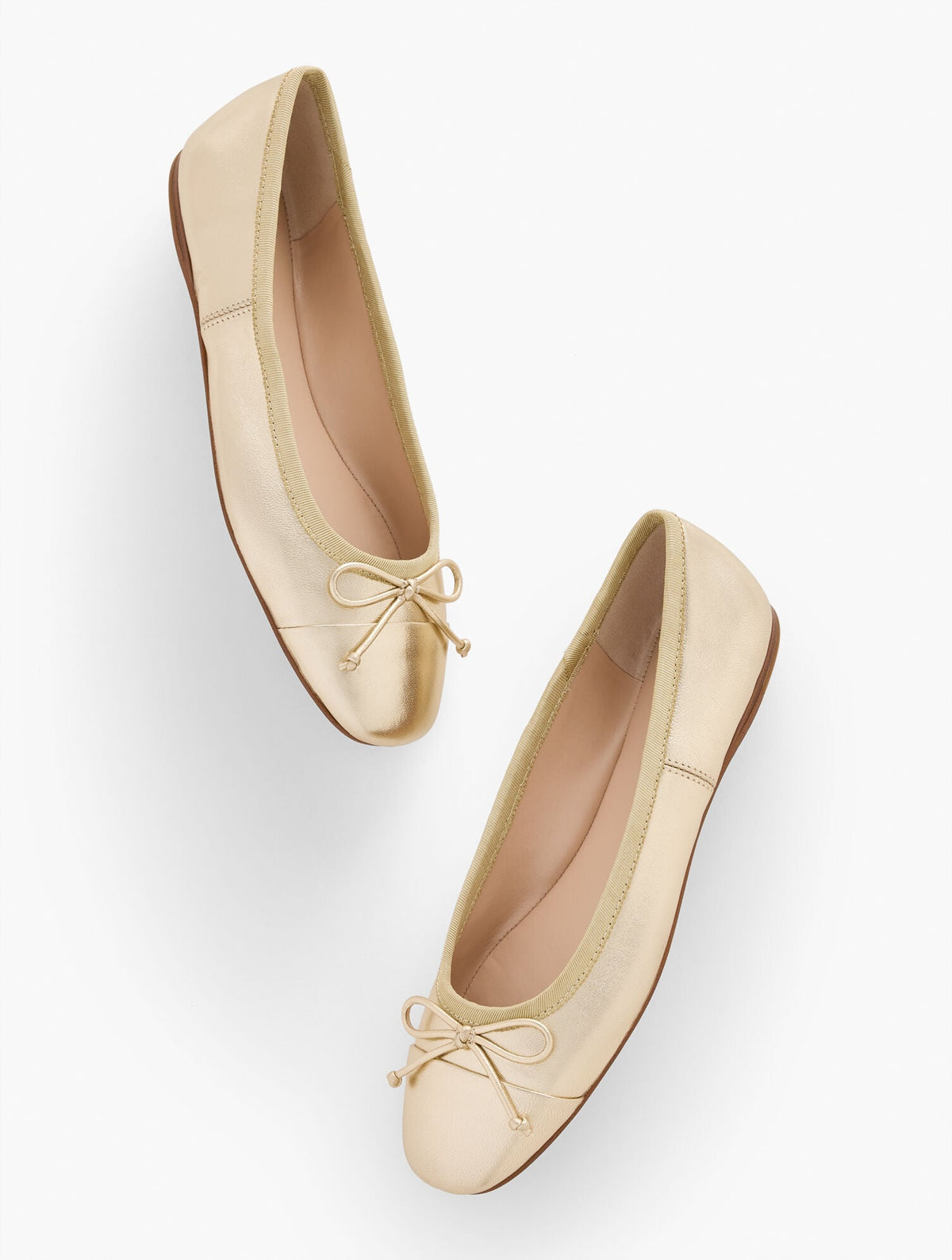 BLAINE METALLIC NAPPA BALLET FLATS | Talbots