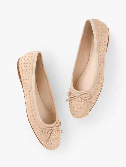 BLAINE SOFT SOLE STUDDED NAPPA BALLET FLATS | Talbots