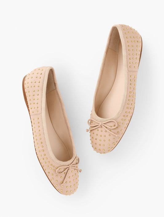BLAINE SOFT SOLE STUDDED NAPPA BALLET FLATS | Talbots