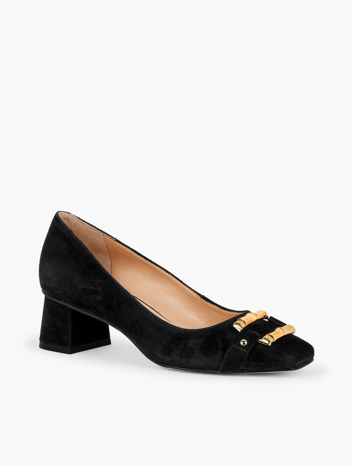CARLYE BAMBOO BUCKLE SUEDE PUMPS | Talbots