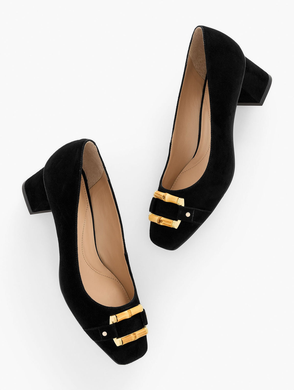 CARLYE BAMBOO BUCKLE SUEDE PUMPS | Talbots