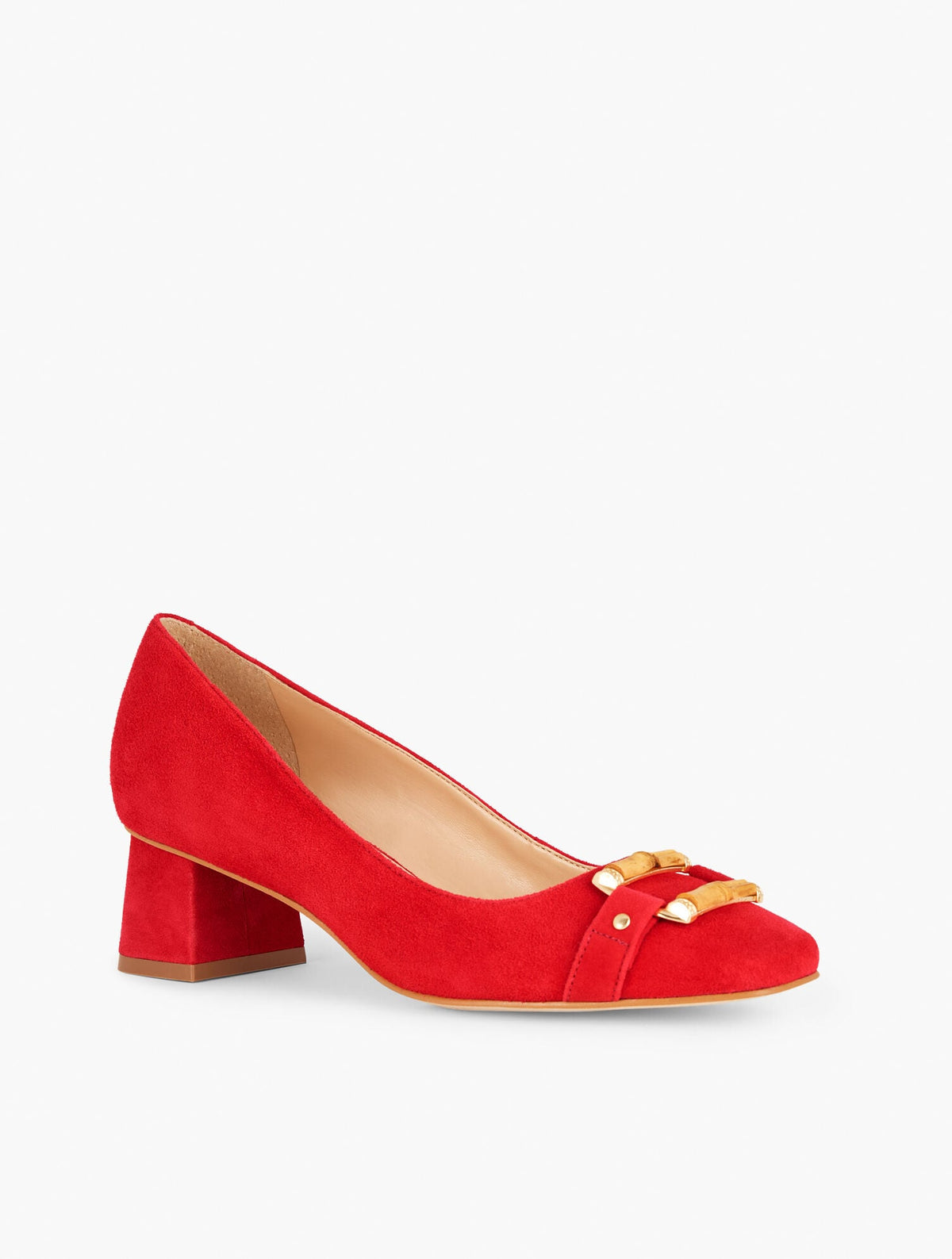 CARLYE BAMBOO BUCKLE SUEDE PUMPS | Talbots