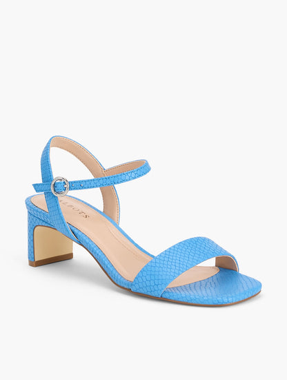 CAYDEN EMBOSSED BLOCK HEEL SANDALS | Talbots