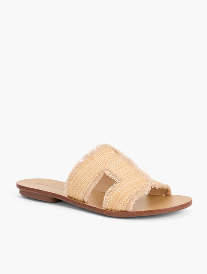 HANNAH FRAYED RAFFIA SLIDES | Talbots