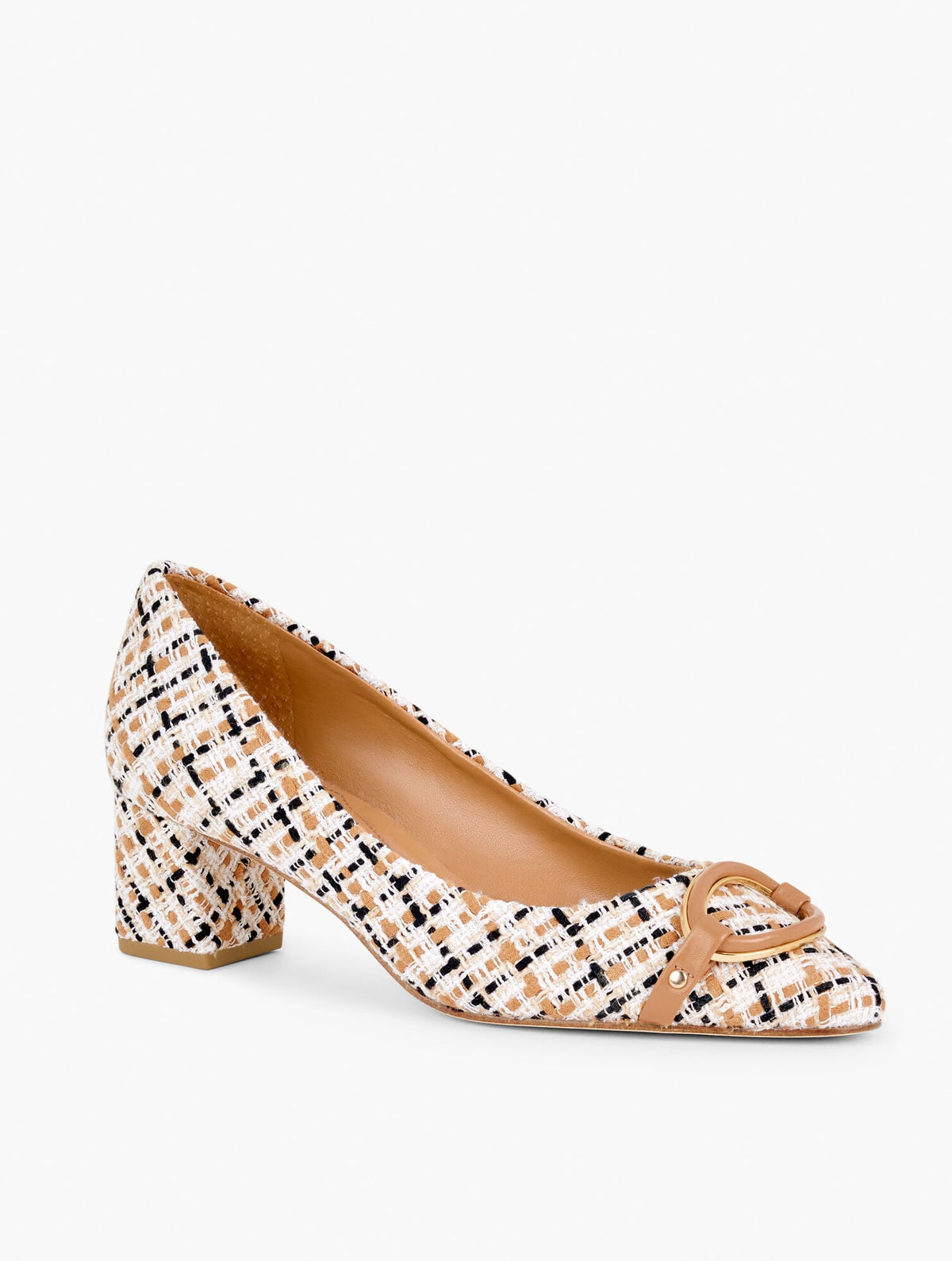 KAYLA BUCKLE BLOCK HEEL PUMPS - LOVELY TWEED | Talbots