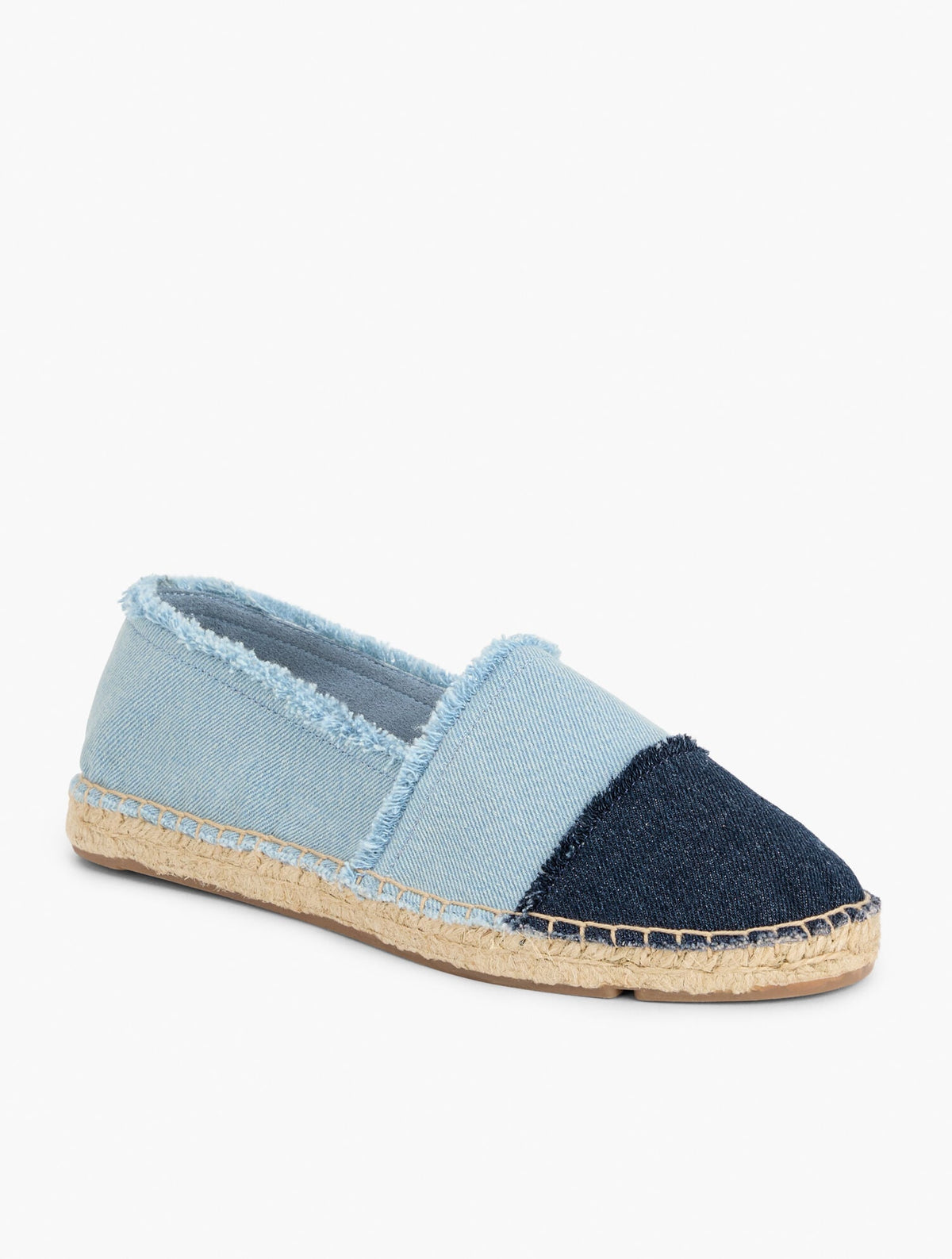IZZY FRAYED DENIM ESPADRILLE FLATS | Talbots