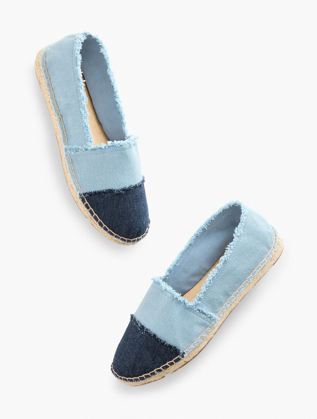 IZZY FRAYED DENIM ESPADRILLE FLATS | Talbots