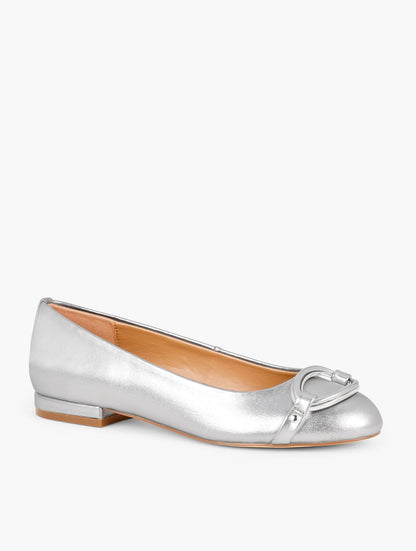 MADISON BUCKLE METALLIC NAPPA BALLET FLATS | Talbots