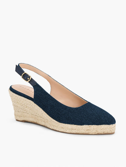 VIVI DENIM SLINGBACK ESPADRILLE WEDGES | Talbots