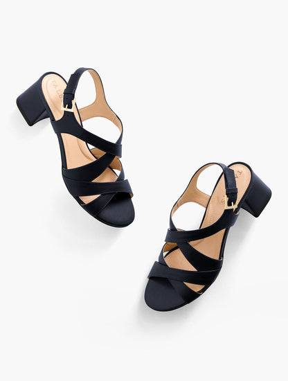 MILLIE STRAPS NAPPA BLOCK HEEL SANDALS | Talbots