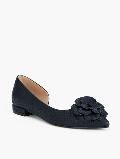 SCARLET FLOWER EMBOSSED FLATS | Talbots