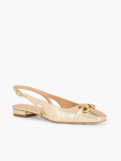 SUTTON LINK SLINGBACK METALLIC NAPPA FLATS | Talbots